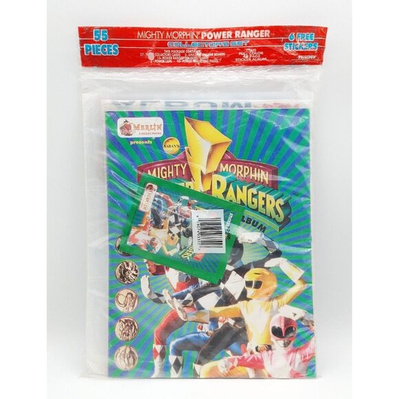 Power Rangers 55 Pieces Collector's Set Sticker Album Cards Treat Merlin Sealed - Picture 1 of 2